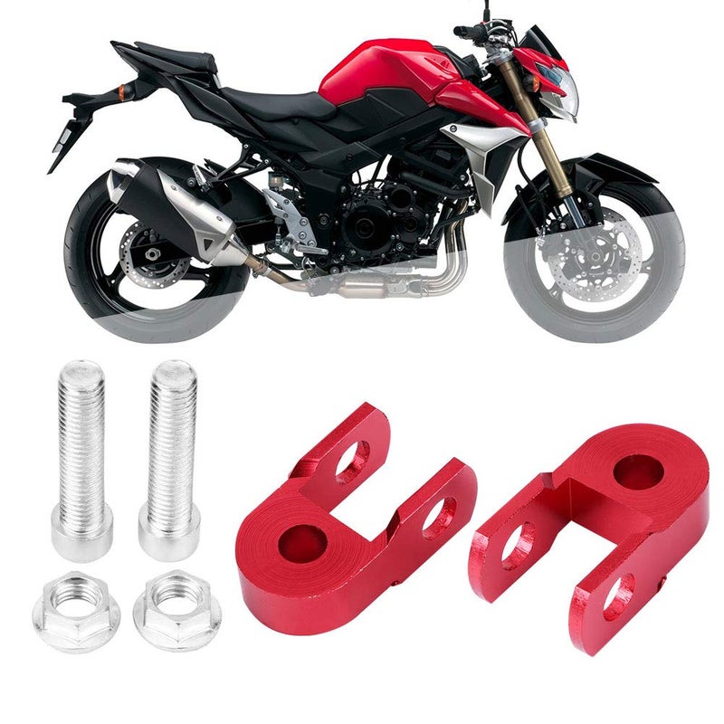 Aramox Rear Shock Extender, Aramox 2PCS Absorber Riser Universal Motorcycle High Damping Device Thicken Pad Chassis Extender Taper Riser With Screws Red - Image 3